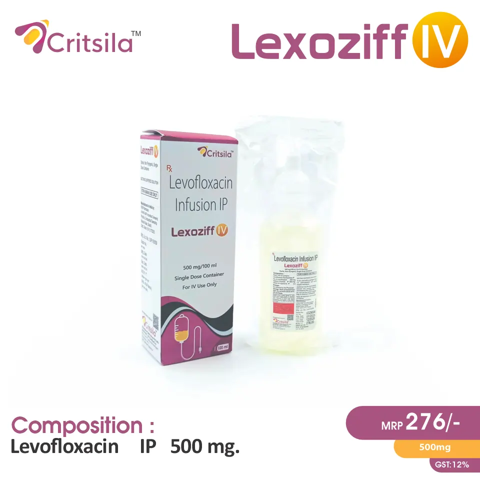 Levofloxacin 500mg Infusion at the best price in PCD Pharma Franchise for Antibiotic, Severe Bacterial Infections Treatment.